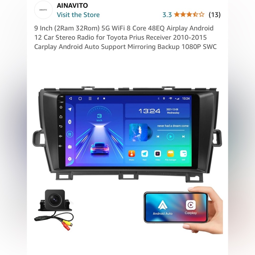 ✨Never been used. Toyota prius touch screen radio with back up camera.
